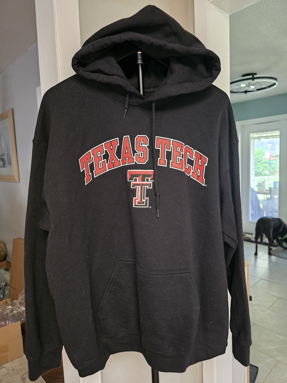 Fanatics Black Texas Tech Pullover Hoodie with Red Logo